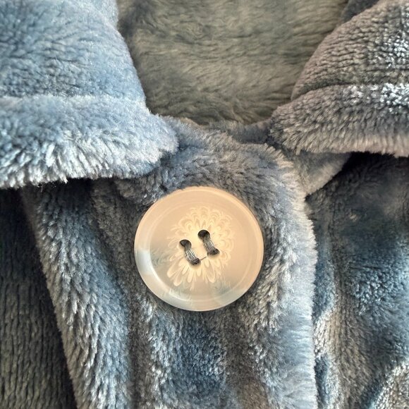 Softies Button Down Embossed Plush Jacket (Denim Blue) - Picture 5 of 7